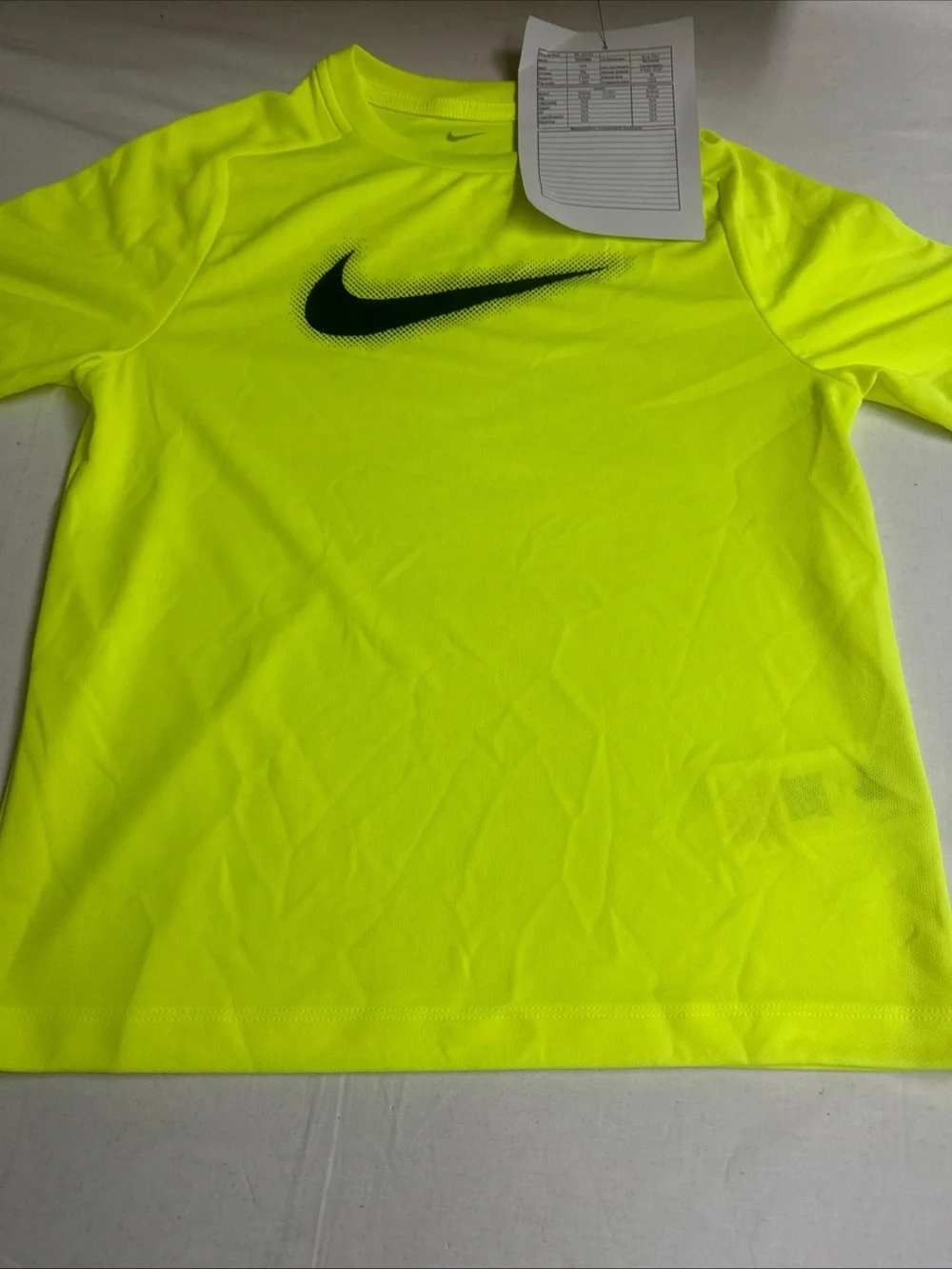 Nike YouthNeon Yellow Short-Sleeve Athletic Tee with Black Swoosh